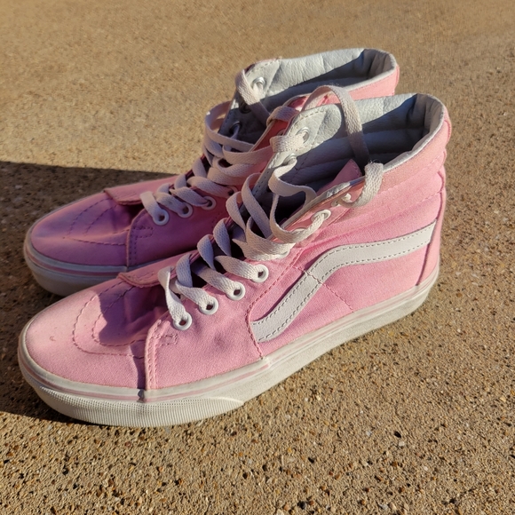 Vans Pink Hi Top Shoes sz 5.0 - Picture 8 of 9